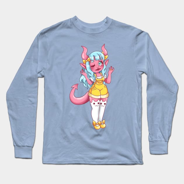 Demon Cutie Long Sleeve T-Shirt by LittleGreenHat